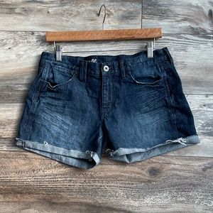 NWOT Madewell High Rise Denim Jean Cut Off Shorts Women’s Size 28 Dark Blue